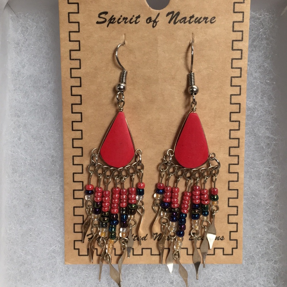 Brand New Coral Dangly Earrings!